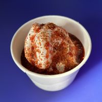 vanilla soft serve with chamoy and tajin  at Ice Queen in Portland