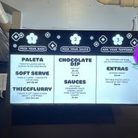 Menu  at Ice Queen in Portland