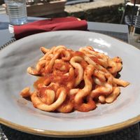 Pici All'Aglione at Osteria delle Crete in San Giovanni Dasso