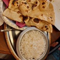 Plain roti and rice at Namaste in Ljubljana