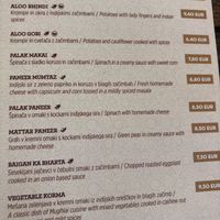 some vegan dishes are marked at Namaste in Ljubljana