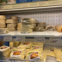 so many vegan cheese options at iVegan in Rome