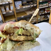 Vegan tempeh burger with ginger Mayo!  at iVegan in Rome