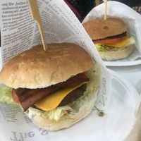 Bacon cheese burger  at iVegan in Rome