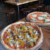 Pumpkin and Margherita  at Green Acre Pizza Bar in Brunswick