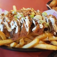 Katsu fries at Freeloada  in Brighton