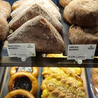 selection of vegan doughnuts at Nurmi & Sulonen in Turku