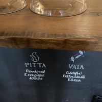 Counter with the different Ayurveda “types” at Naya Studio in Paris