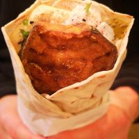 Aubergine and Falafel Wrap at King Falafel in Oslo