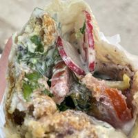 Falafel with hummus  at King Falafel in Oslo