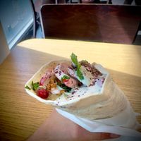 Mixed falafel roll, really good! at King Falafel in Oslo