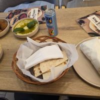 Falafel, hummus, foccacia/ other bread, chips and a baba falafel wrap with 2 drinks for kr 410! at King Falafel in Oslo
