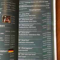 menu at Watchara's Werber Eck in Waldeck