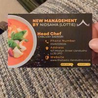 The chef gave us his card. at Thaitastic in Llandudno