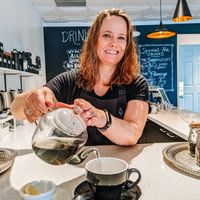 Here is the wonderful owner Melissa, a warm hearted, welcoming, and very personable owner. 

#womanowned
#supportlocal
#shopsmall at Drink Me Tea Room in Tempe