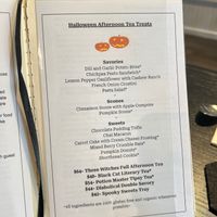 the halloween menu  at Drink Me Tea Room in Tempe