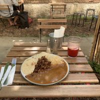 In their lovely courtyard   at Shromaždiště in Prague