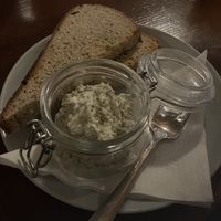 Czech ‘fish’ spread and bread   at Shromaždiště in Prague