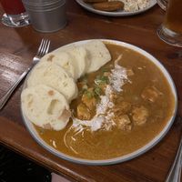 Kukure na paprice (‘Chicken’ pieces in creamy paprika sauce)  at Shromaždiště in Prague
