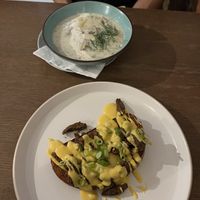 Kulajda and deep fried bread  at Shromaždiště in Prague