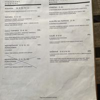 menu  at Shromaždiště in Prague