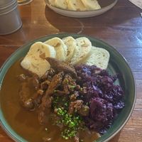 soy chunks with gravy   at Shromaždiště in Prague