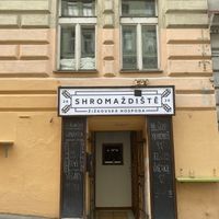 The front of the restaurant  at Shromaždiště in Prague