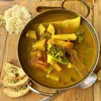 Minestrone curry at El Tiki Bar and Restaurant in Playa Flamingo