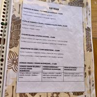 Vegan menu at El Tiki Bar and Restaurant in Playa Flamingo