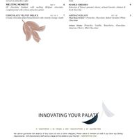 Menu July 2020 part 2. Dessert. Choc Velvet Delice, just saying! at Six in Brighton