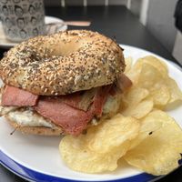 “Marilyn” Bacon, Egg, Mozzarella, Herb Cream Cheese & BBQ Sauce  at Sable in Richmond