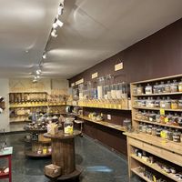 Room in the back has pastas, grains, spices and more  at Der Sache Wegen in Berlin