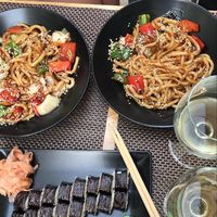 Vegan Wok and Avocado sushi at Panda Sushi in Zadar