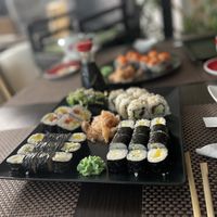 Vegan sushi plate. (originally vegetarian. Asked for no mayo or cream cheese)  at Panda Sushi in Zadar