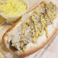 Bratwurst & potato salad at Peace Love Coffee in St Charles