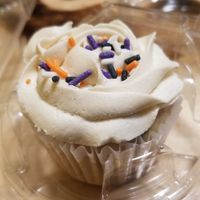 Birthday cake cupcake at Peace Love Coffee in St Charles