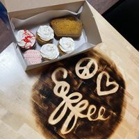 Cupcakes and spice bread  at Peace Love Coffee in St Charles