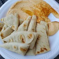 Vegan friendly spicy hummus & pita at Troy Grille in Kent
