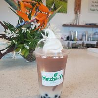 Soy milk tea boba with vanilla soft serve at Matcha-Ya in Kapaa