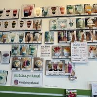 Menu on wall  at Matcha-Ya in Kapaa