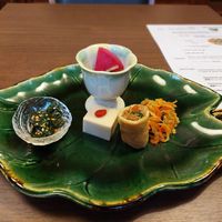 Appetizers at Naramachi Vegan Nabi in Nara