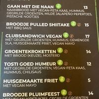 Vegan menu section January 2024  at Aan de Gracht in Elburg