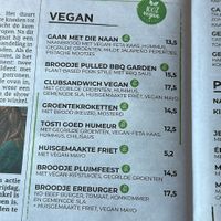 Menukaart  at Aan de Gracht in Elburg