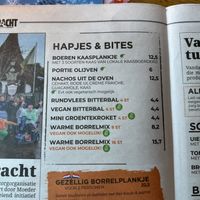 Menukaart   at Aan de Gracht in Elburg