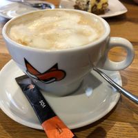 Cappuccino with soy or oat milk at Aan de Gracht in Elburg