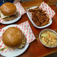 We ended up ordering from the Slick n Chick, which offered 4/5 options served with vegan substitutes! I got a spicy burger myself and my so went for the daddy-o (of course 😉)  at Cutlery Works in Sheffield