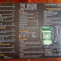 Menu at The Shack in Monterey