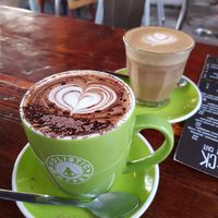 Soy cap and soy latte at The Shack in Monterey