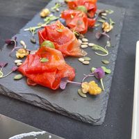 Vegan jamon. Incredibly beautiful abs delicious. I’ve never had anything like it!  at Go Vegan by Adrian Muser in Altea