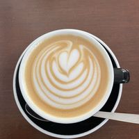 Cafe con leche with oat milk   at Los Picos Café in Valencia